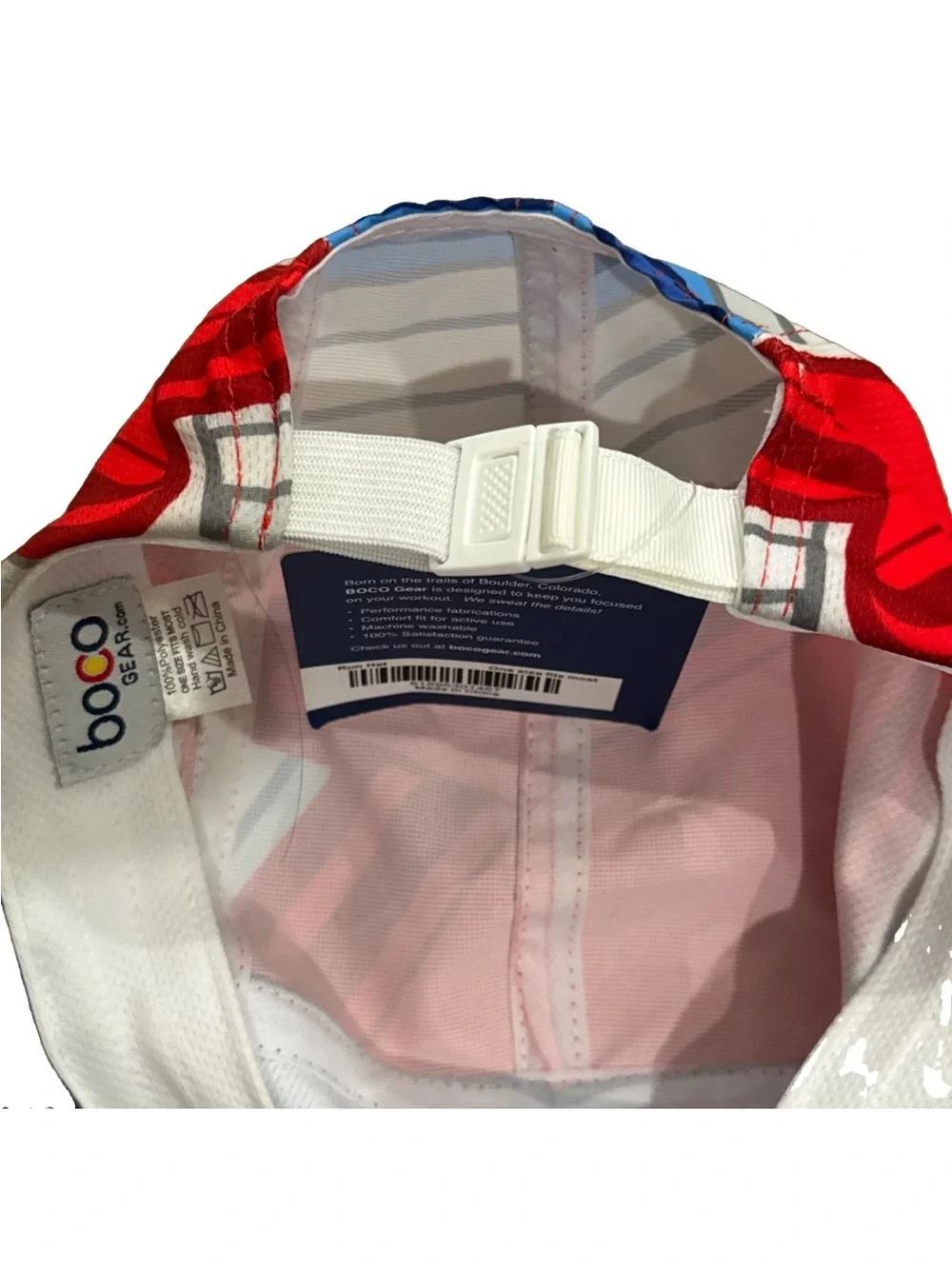 BOCO Performance Hat Runner’s High Club OSFM Red Moisture Wicking Headwear NWT
